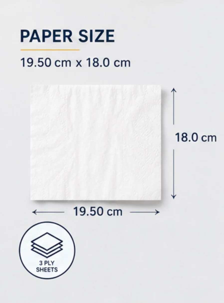 Nova Tissues paper size, 19.5 cm by 18.0 cm